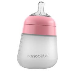 Nanobebe Flexy Silicone Feeding Bottle, 270ml, Pink