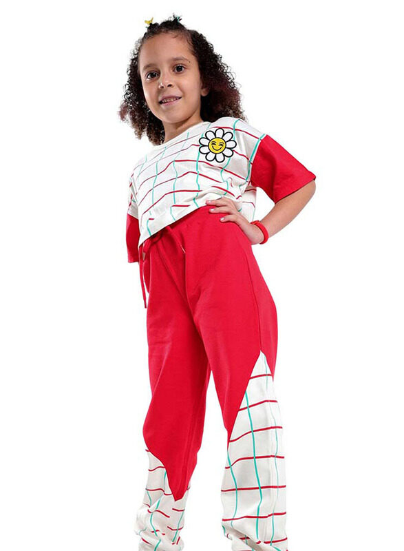 

Aiko Crop Top & Joggers Set for Girls, 2 Pieces, 11-12 Years, Red