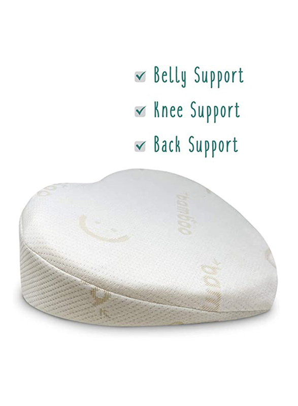 Baby Works Love my Belly Wedge with Bamboo Cover, White