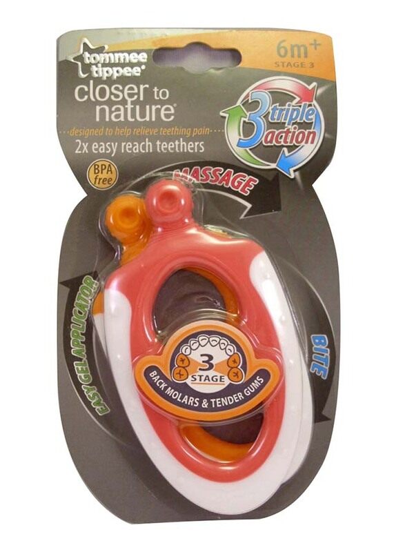 

Tommee Tippee 2 Pieces Closer To Nature Stage 3 Teether 2x Easy Reach Teethers