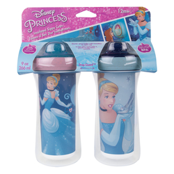 The First Years Cinderella Insulated Sippy Cup Set, 9oz, 2 Pieces, Blue