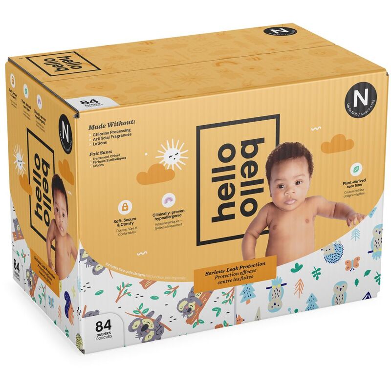 Hello Bello Diaper Sunny Side Up & Sleepy Sloths, Size NB upto 4.5 kg, 96 Count