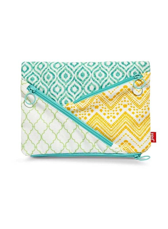 

Zipit Quiltz Jumbo Pouch, Green/White