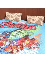 Marvel The Avengers Quilted Bedspread Kids Bed Sheet, 150 x 200cm, Multicolour