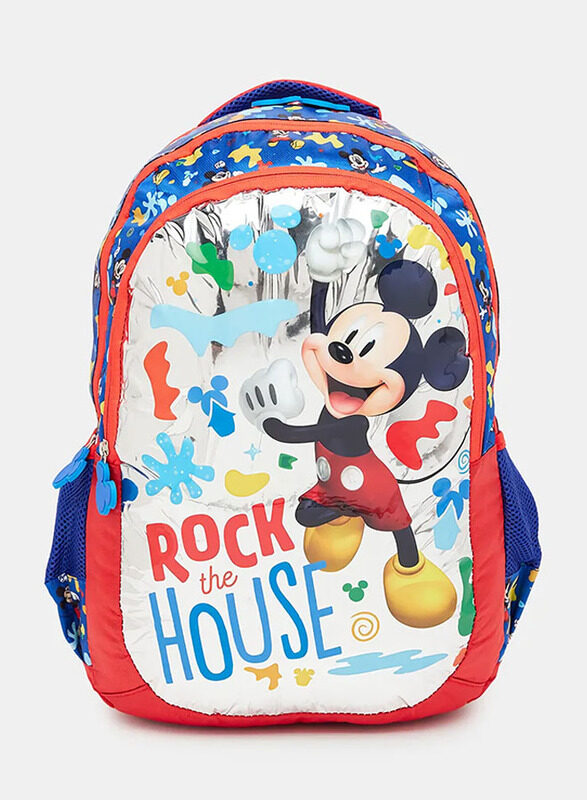 

BTS Bags Disney Mickey Mouse Rock The House Backpack Bag For Boys, 18 Inch, Multicolour