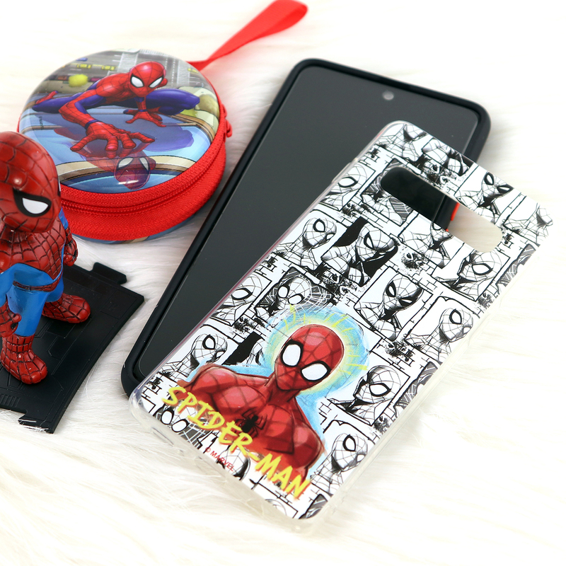 Marvel Spiderman Samsung Galaxy S10 Mobile Phone Case Cover, White/Black