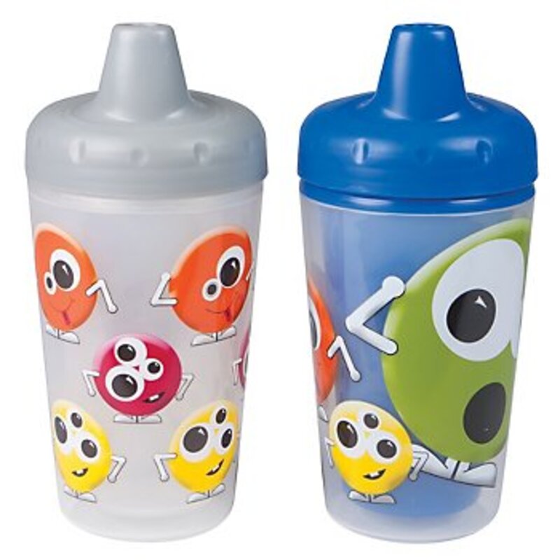 The First Years Smart Sipper Spillproof Insulated Monster Cups, 2 Pieces, Grey/Blue