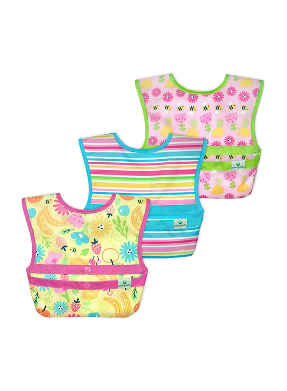 

Green Sprouts Snap & Go Bee Floral Easy-wear Bibs, 9-18 Months, 3 Pieces, Pink