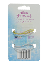 Disney Princess Hair Elastics Bands Set for Girls, 4-Pieces, Gold/Silver