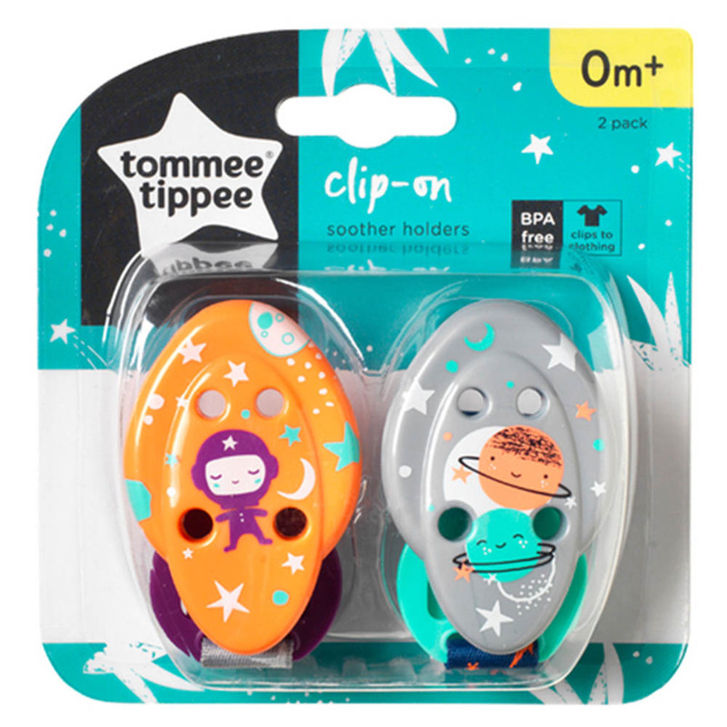 Tommee Tippee CTN Soother Holder, 2 Piece, Spaceman