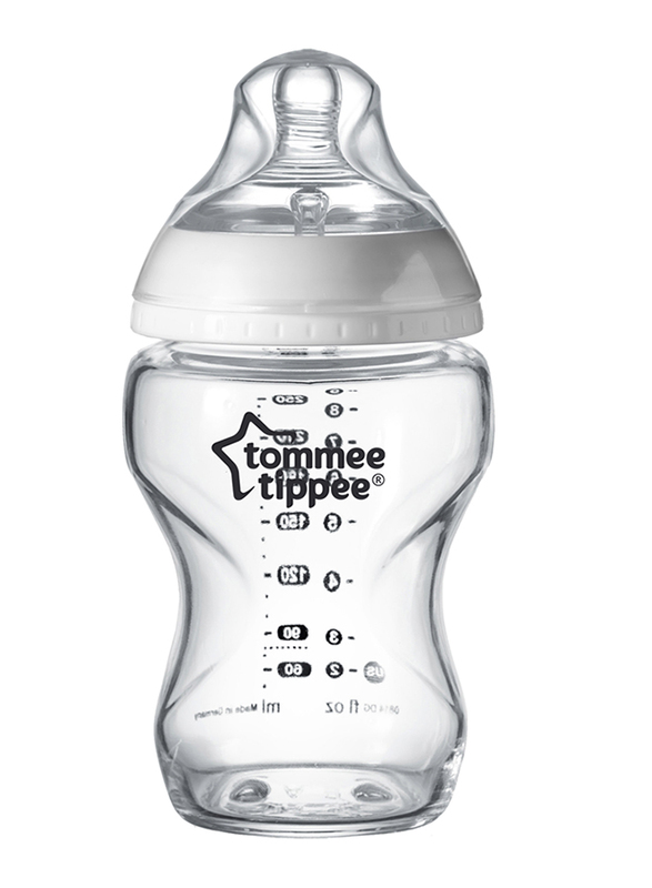 Tommee Tippee Closer to Nature Glass Feeding Bottle Unisex, 250ml, Clear