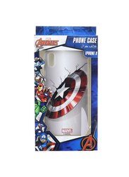 Marvel iPhone X Captain America Printed Mobile Phone Case Cover, White/Red