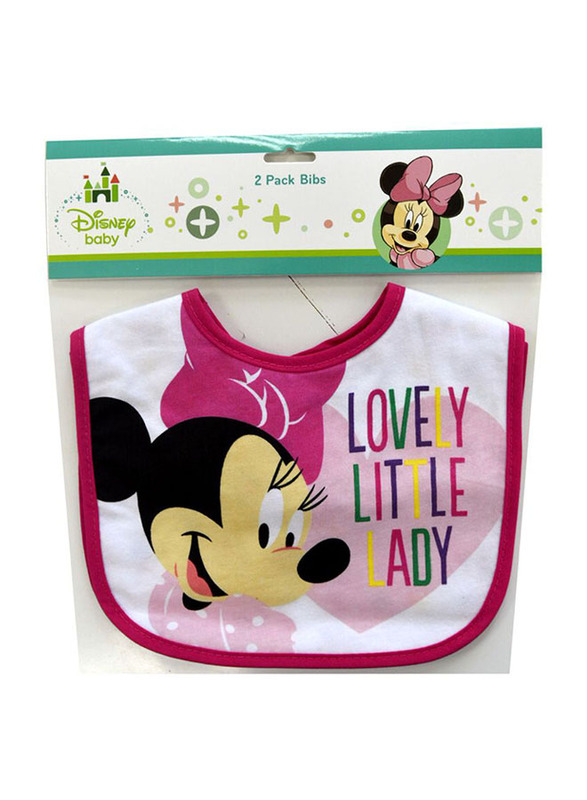 Disney Minnie Cotton Bibs 2pcs, Pink
