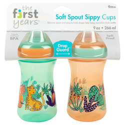 The First Years Soft Spout Cups, 255ml, Pack of 2, Multicolour