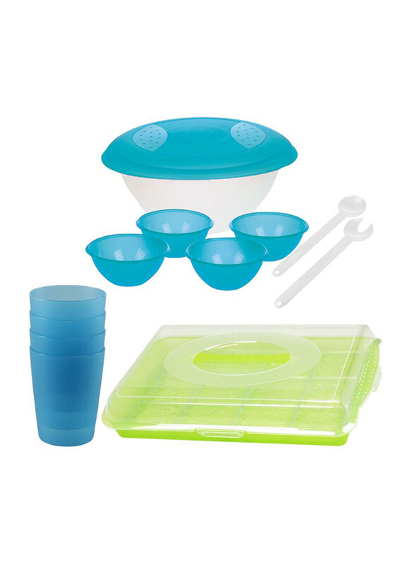 

Keeeper Party Set Muffin Tray, Glass, Salad Serving Set, Multicolour