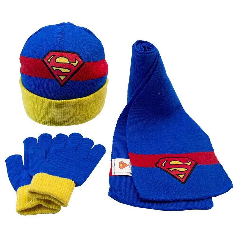 

Warner Bros - DC Comics Superman Winter Beanie, Gloves & Scarf, Blue