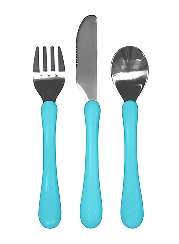 Green Sprouts Learning Cutlery Set, Aqua