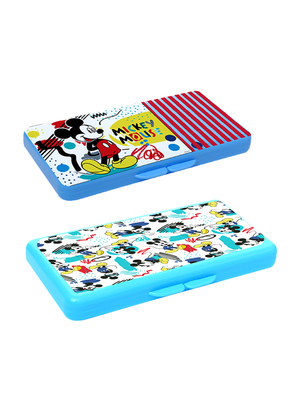 Disney Tissue Wipes Plastic Dispenser Tub Case Diaper Duty Organizer for Boys, 2 Pieces, Mickey Mouse, Blue