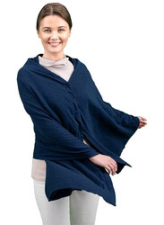 Nurtur 100% Cotton Knitted Maternity Poncho for Women, Regular, Blue