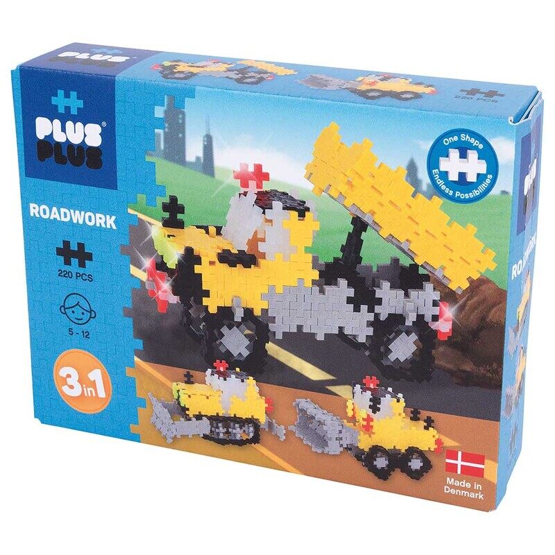 

Plus Plus Roadwork 3-in-1 Basic Building Set, 220 Pieces, Ages 5+