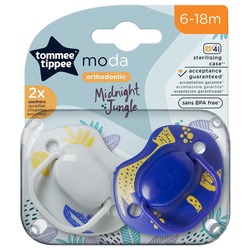 Tommee Tippee Moda Soother, 2 Pieces, Blue/White