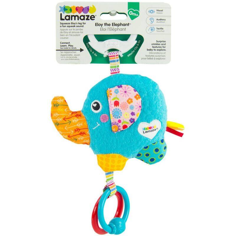 

Lamaze Mini Eloy The Elephant Baby Toy Clip On, 0+ Months, Multicolour