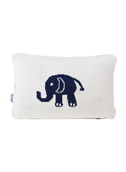 Pluchi Elephant Baby Pillow, Blue/White