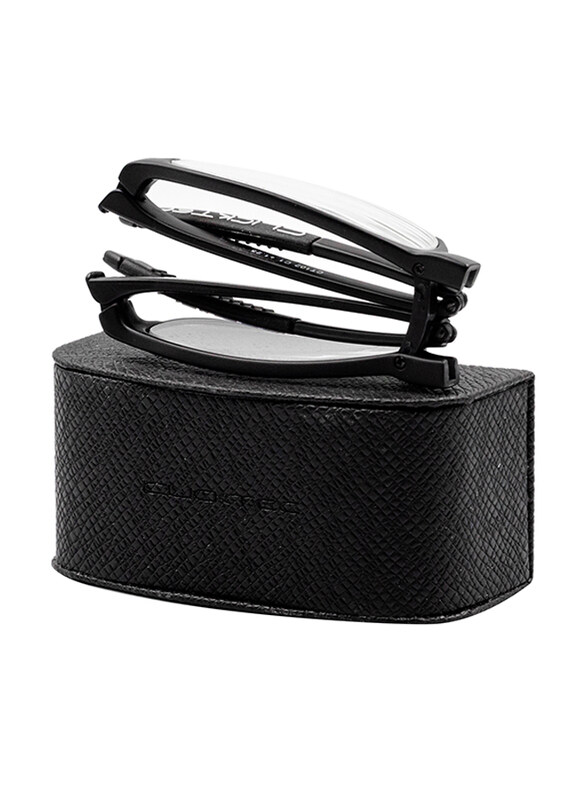 

Clicktec Full-Rim Rectangular Black Reading Folding Glasses Unisex, Transparent Lens