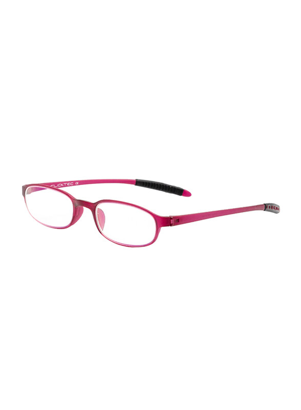 

Clicktec Full-Rim Rectangular Burgundy Reading Glasses Unisex, Transparent Lens