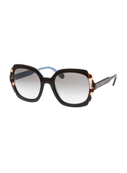 Prada Full Rim Square Black Sunglasses for Women, Grey Lens, PA-16US-KHR0A7, 54/21/145