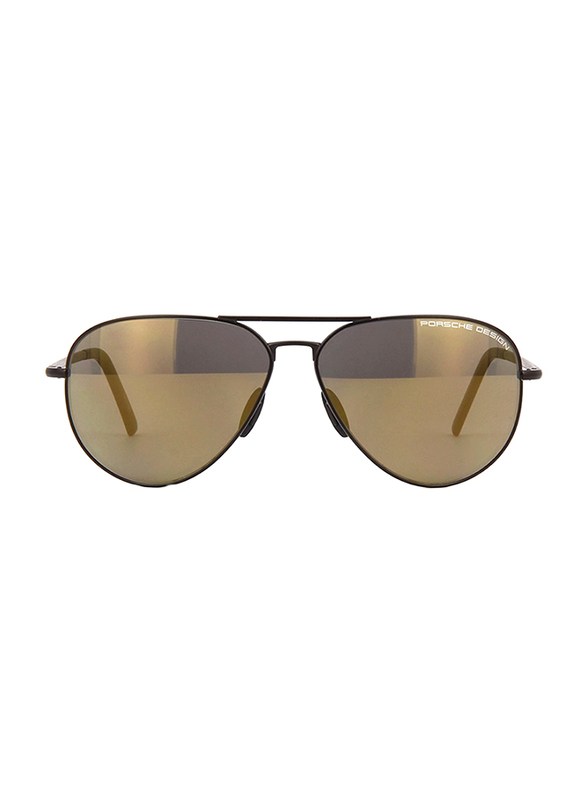Porsche Design Full Rim Aviator Gunmetal Sunglasses for Men, Light Brown Lens, PD-8508O, 60/12/140