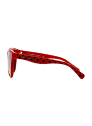 Dolce & Gabbana Full Rim Cat Eye Pois Black On Red Sunglasses for Girls, Grey Mirrored Lens, DG4176-28736G, 49/15/125