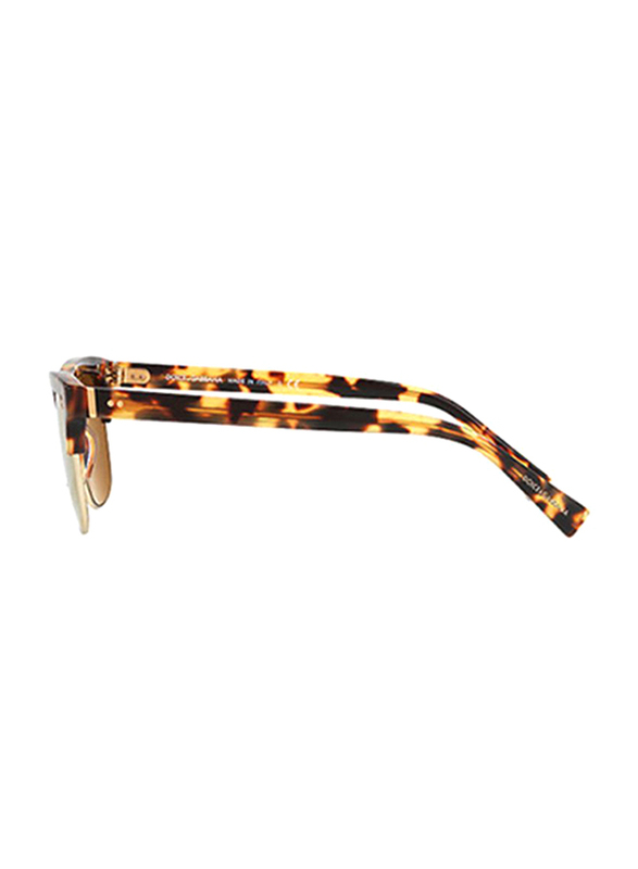 Dolce & Gabbana Half-Rim Brow Line Tortoise Brown Sunglasses for Men, Brown Lens, DG4305-512/W4, 53/20/145