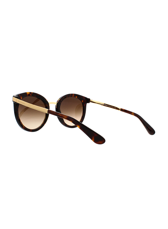Dolce & Gabbana Full Rim Round Brown Sunglasses for Women, Brown Lens, DG4268-502/13, 52/22/140