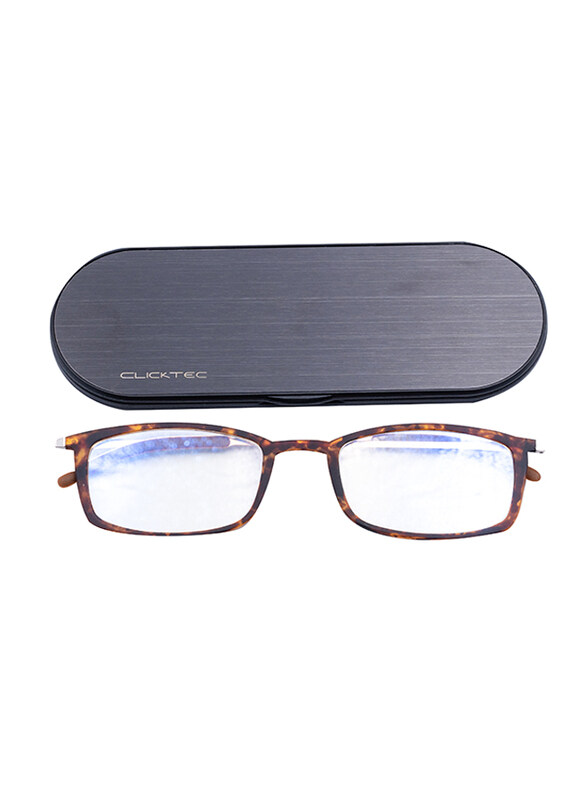 

Clicktec Full-Rim Rectangular Brown Reading Glasses Unisex, Transparent Lens