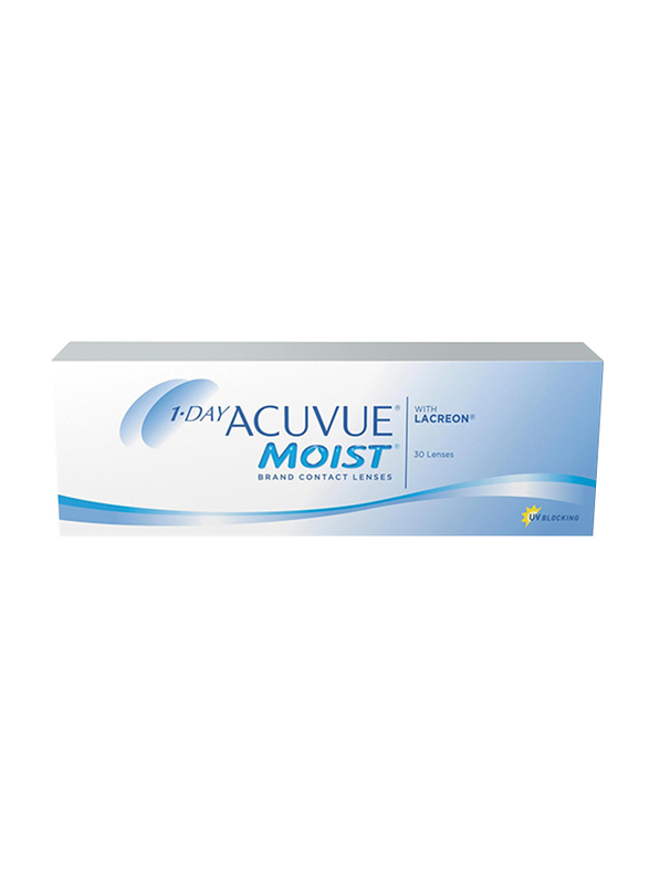 Acuvue Moist 1-Day Pack of 30 Contact Lenses, Natural, -1