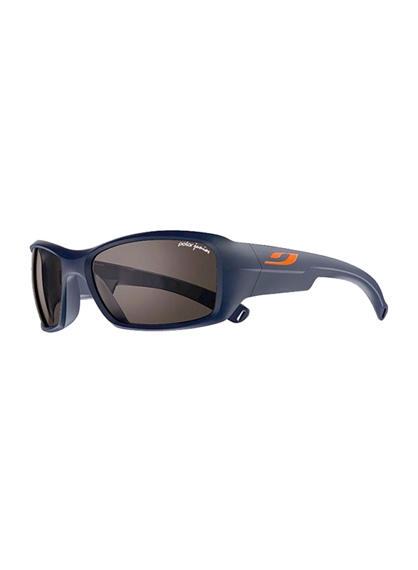 Julbo Polarized Romy Full-Rim Rectangle Blue Sunglasses for Kids, with Blue Light Filter, Black Lens, 8-12 Years, JBF-ROOKIEJ4209212, 57/17/120