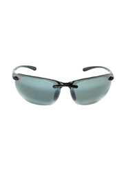 Maui Jim Polarized Full Rim Rectangle Black Sunglasses Unisex, Grey Lens, MJ-412, 70/17/130