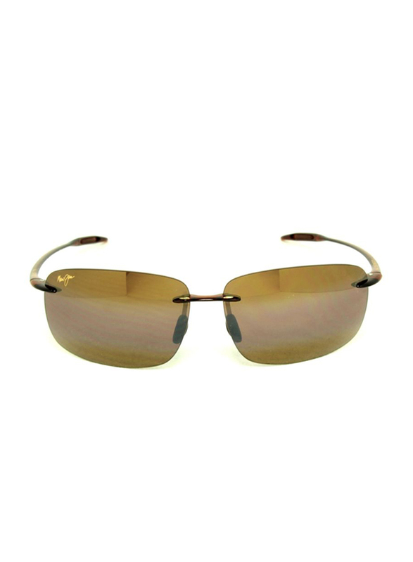 Maui Jim Polarized Rimless Rectangle Tortoise Sunglasses Unisex, Bronze Lens, MJ-H422, 63/13/127