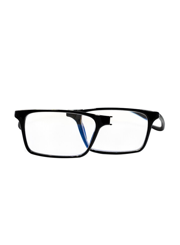 

Clicktec Full-Rim Rectangular Black Magnetic Reading Glasses with Blue Control Unisex, Transparent Lens