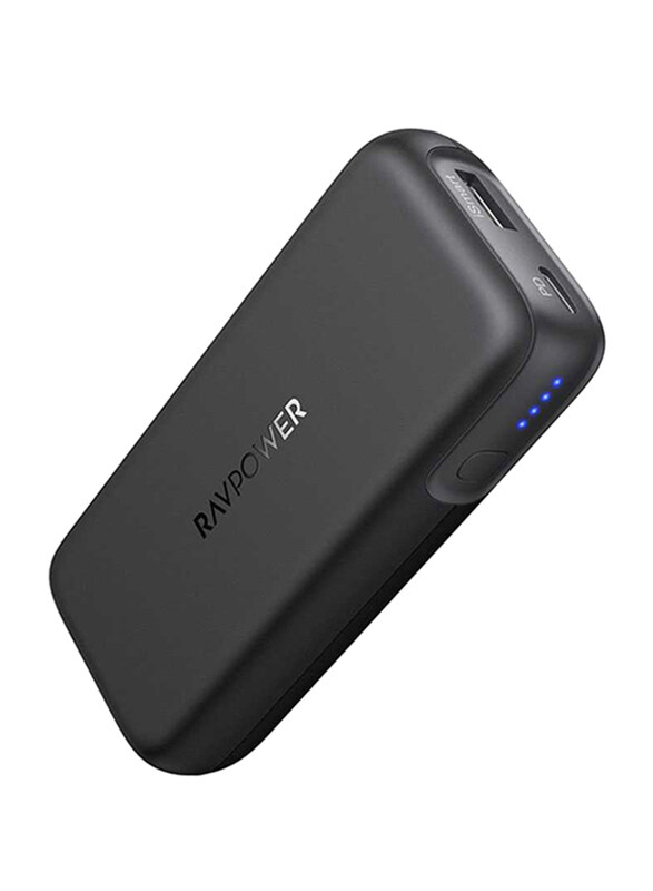 

Rav Power 10000mAh 2-Port PD Power Bank with USB Type-C Input, 29W, Black