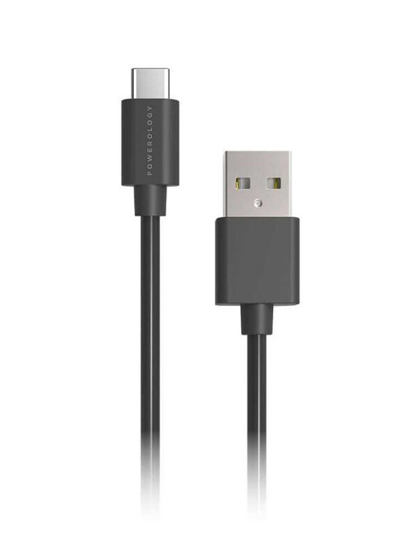 

Powerology 1.2-Meter PVC USB Type-C Cable, 3A USB A Male to USB Type-C for All USB Type-C Devices, Black