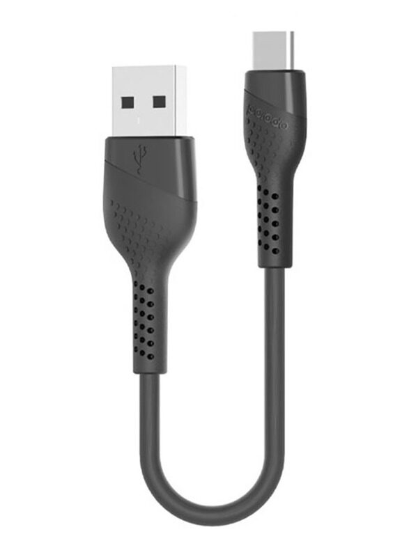 

Porodo 0.25-Meter PVC USB Type-C Cable, USB A Male to Micro USB for Smartphones/Tablets, Black