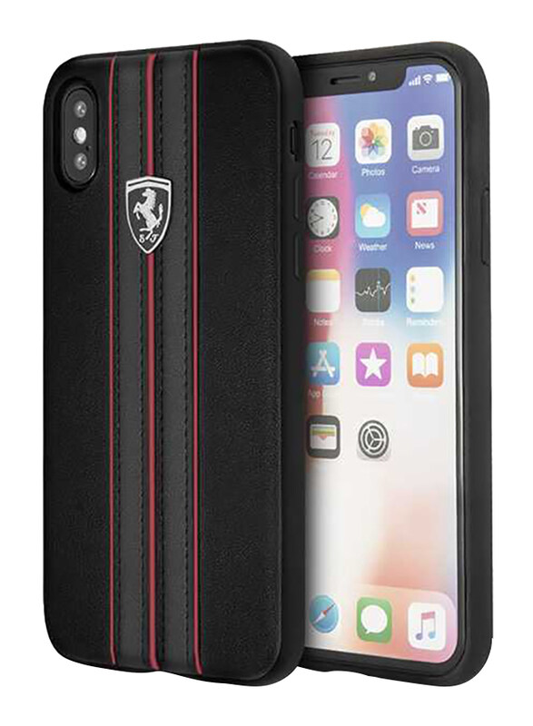 

Ferrari Apple iPhone X Urban Off Track PU Leather Hard Back Case, Black