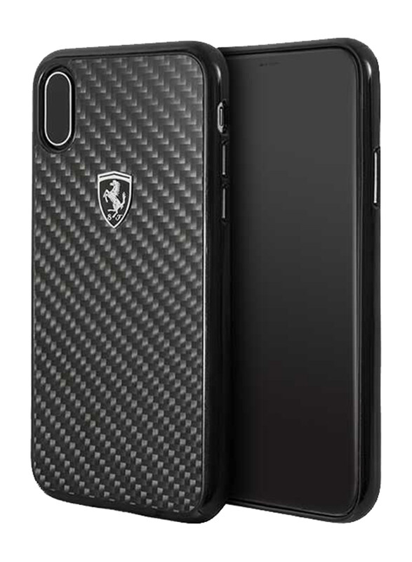 

Ferrari Apple iPhone X Heritage Real Carbon Hard Back Case, Black