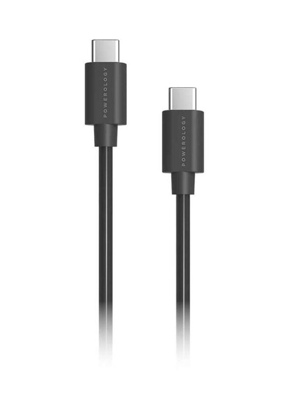 

Powerology 1.2-Meter PVC USB Type-C PD Cable, USB Type-C Male to USB Type-C for All USB Type-C Devices, Black