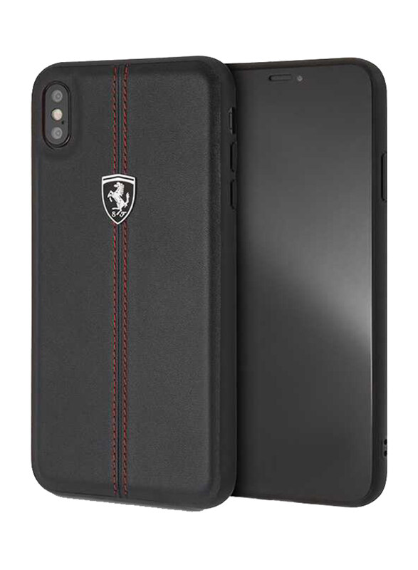 

Ferrari Apple iPhone XS Max Heritage Genuine Leather Hard Back Case, Black