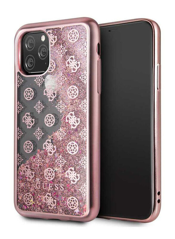 

Guess Apple iPhone 11 Pro 4G Peony Liquid Glitter TPU Mobile Phone Case Cover, Rose Gold