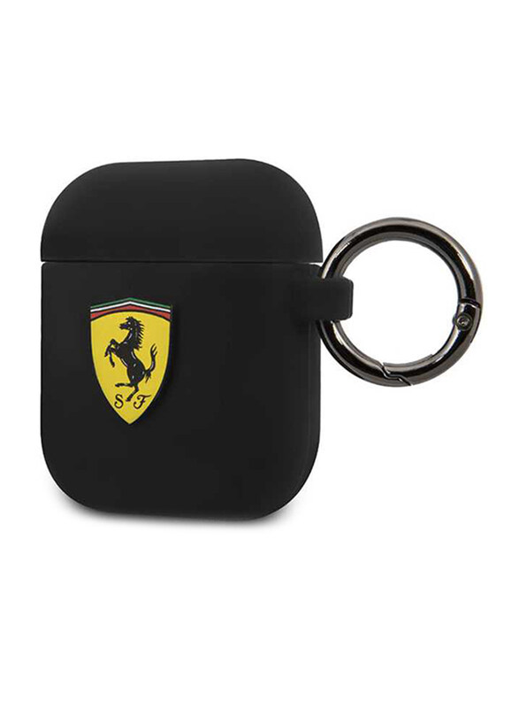 

Ferrari Scuderia Silicone Case for Apple AirPods 1/2 with Ring, Black