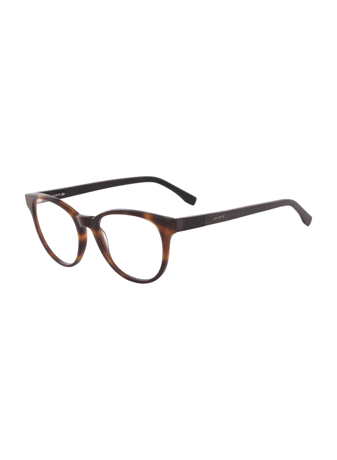 Lacoste Full-Rim Round Tortoise Brown Eyeglasseses Frame for Women, Clear Lens, L2834 214, 52/18/140